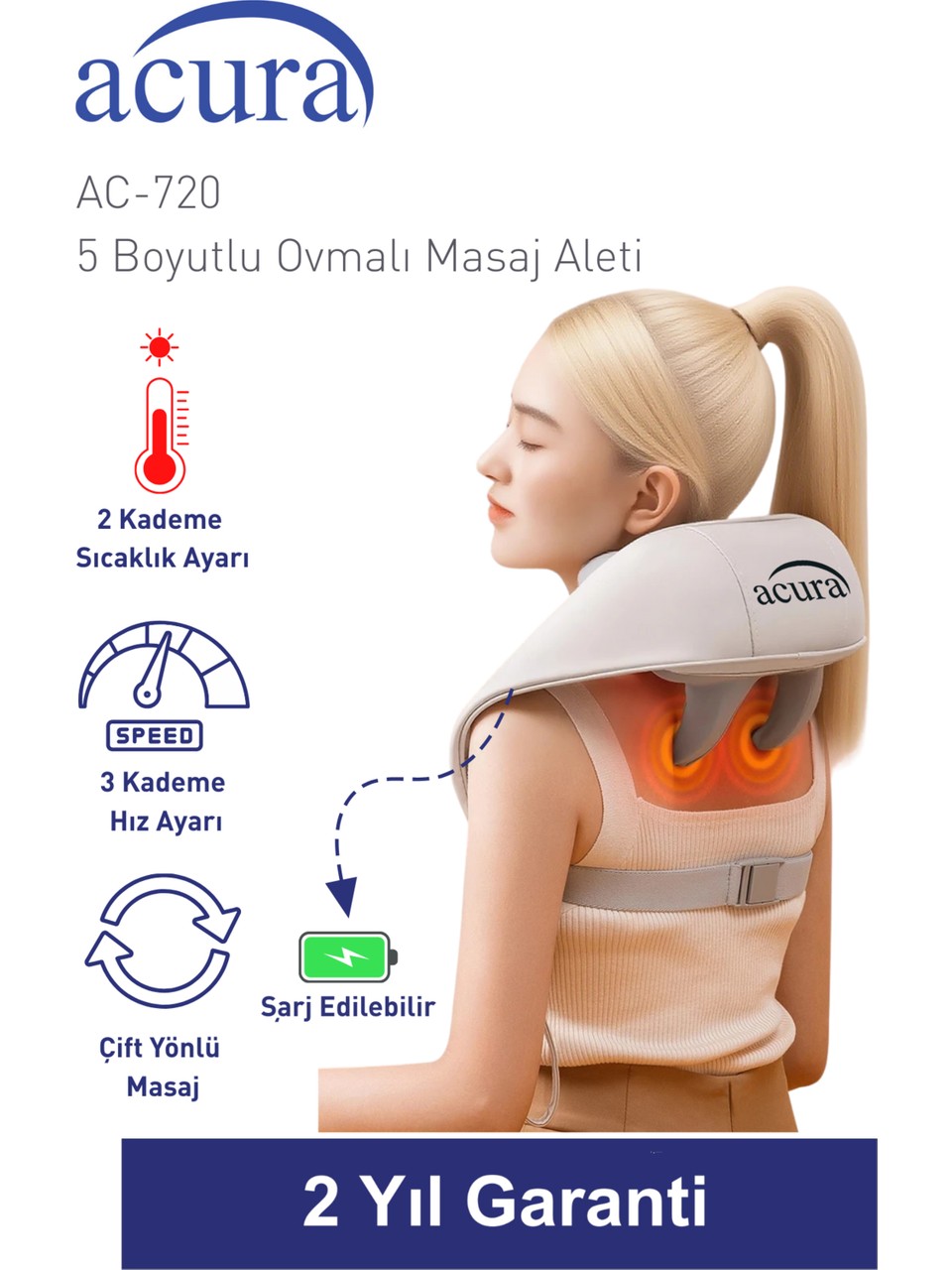 Acura AC-720 5 BOYUTLU ISITMALI OVMALI MASAJ ALETİ